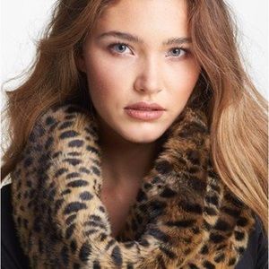 Parkhurst Leopard Print Faux Fur Scarf Neck Warmer